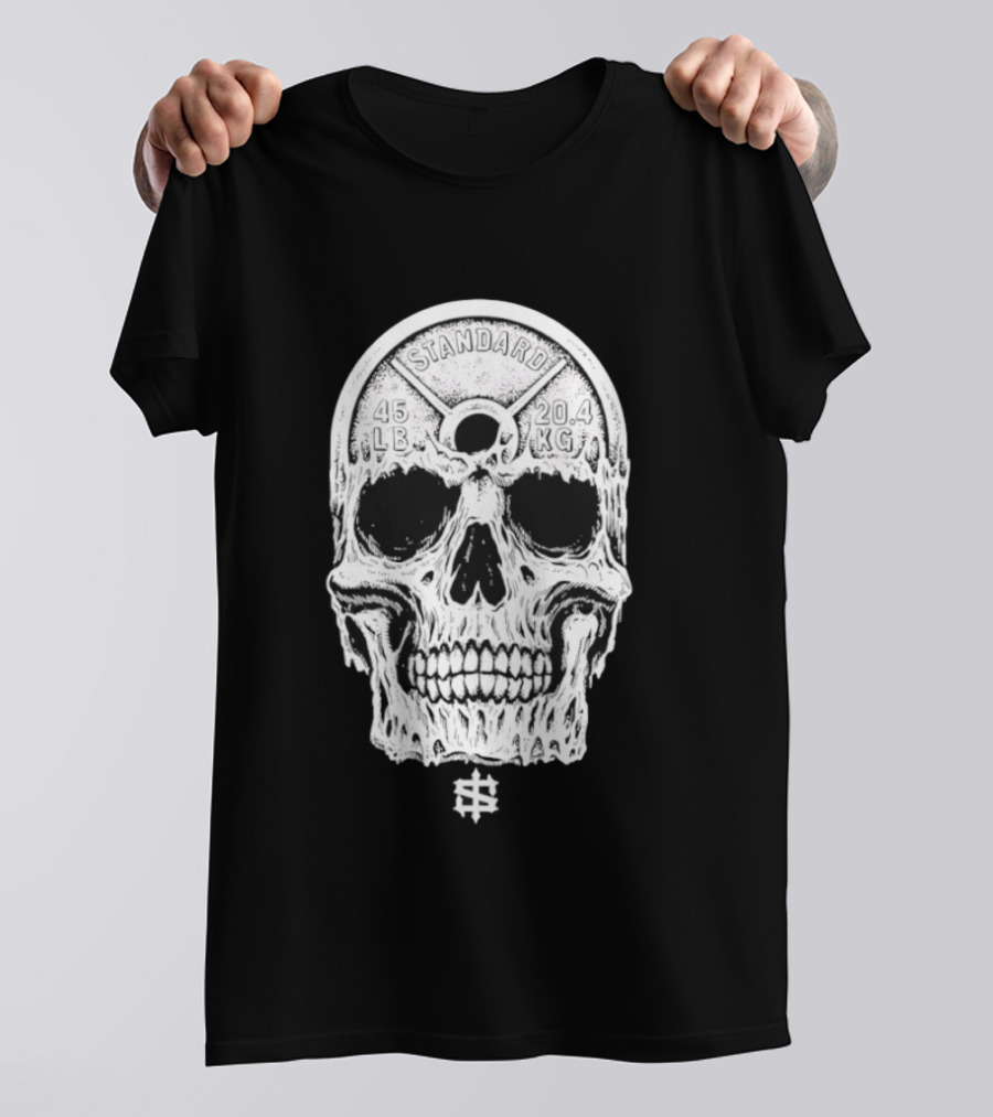 Standard 45 LB 20.4 KG Skull Weights T-Shirt