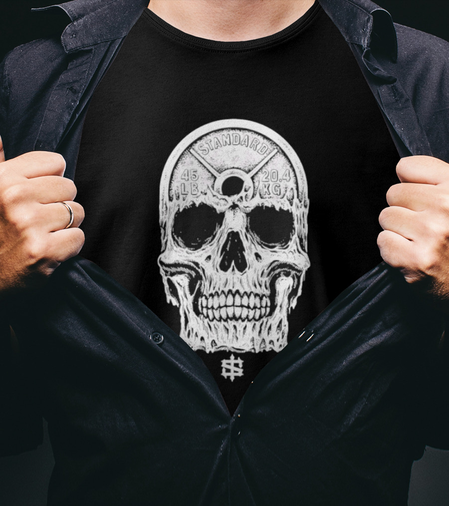 Standard 45 LB 20.4 KG Skull Weights T-Shirt