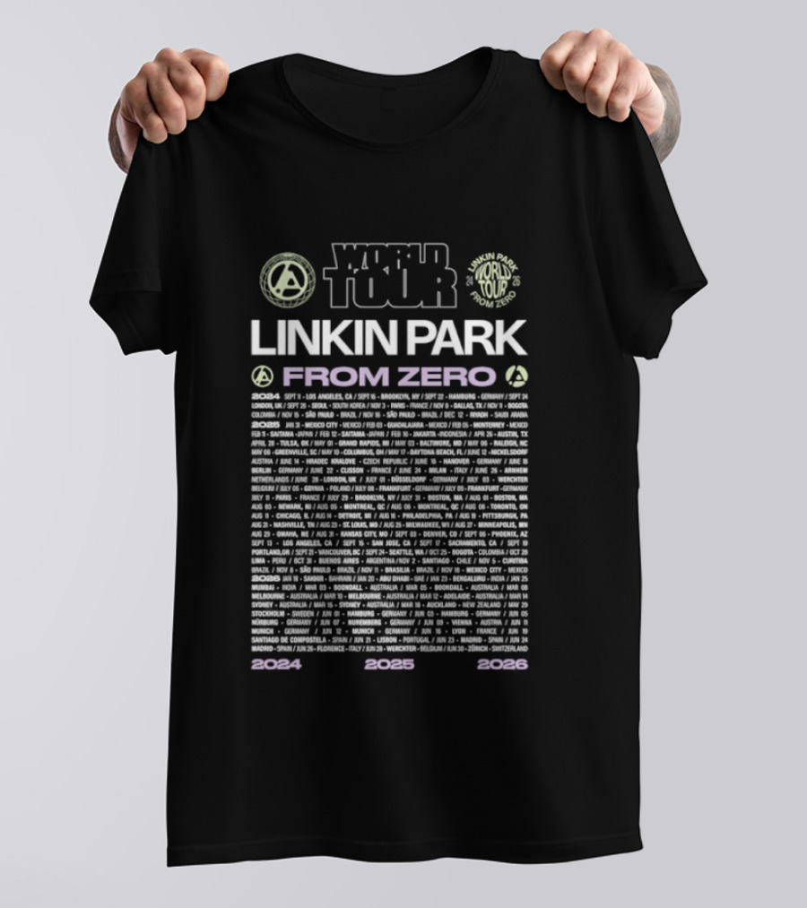 Linkin Park World Tour From Zero 2024 2025 2026 T-Shirt