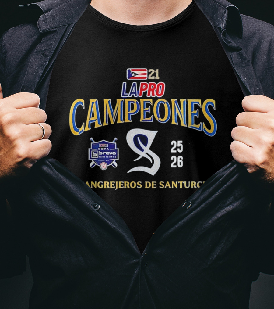 La Pro Campeones 2025 2026 Cangrejeros De Santurce T-Shirt
