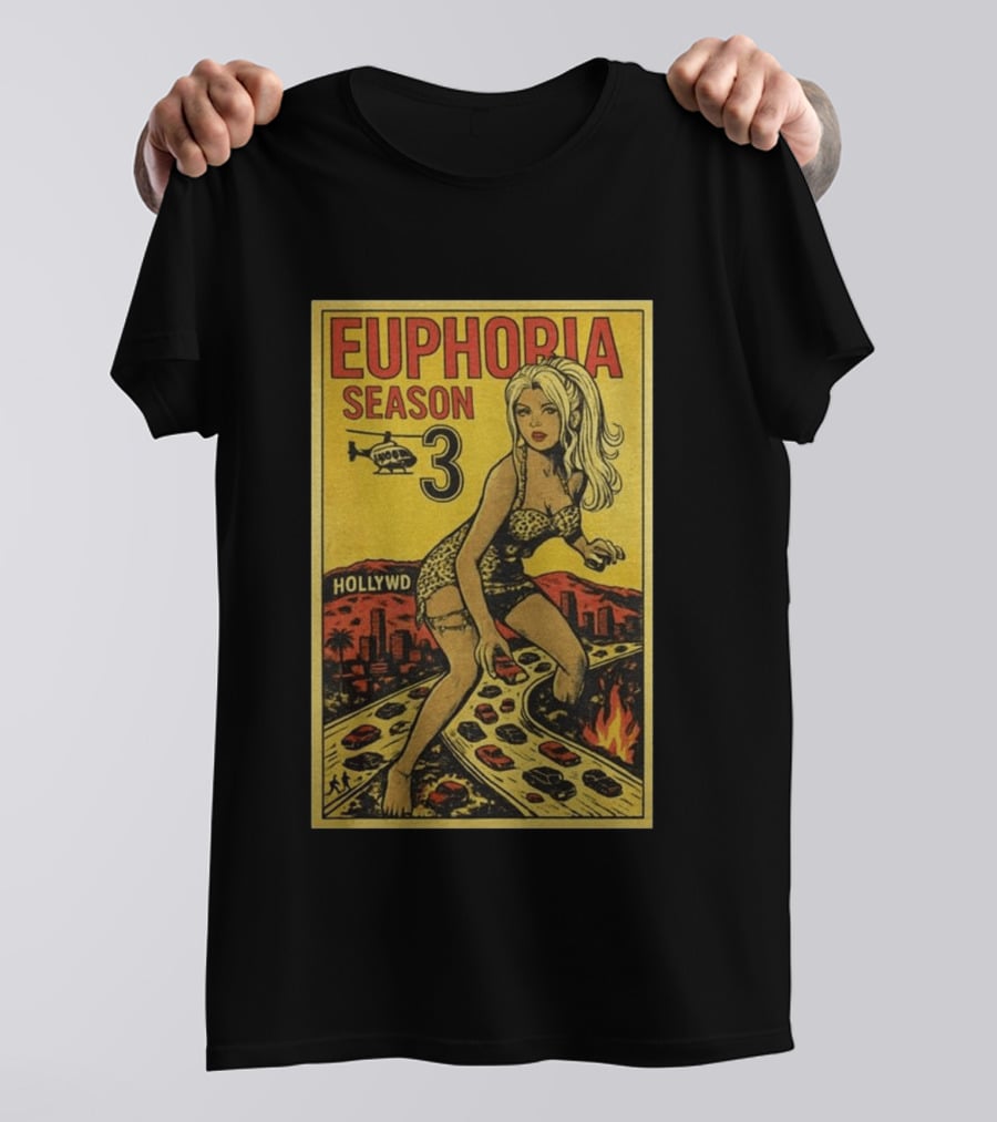 Euphoria Season 3 Hollywood Giant Woman Retro Comic T-Shirt