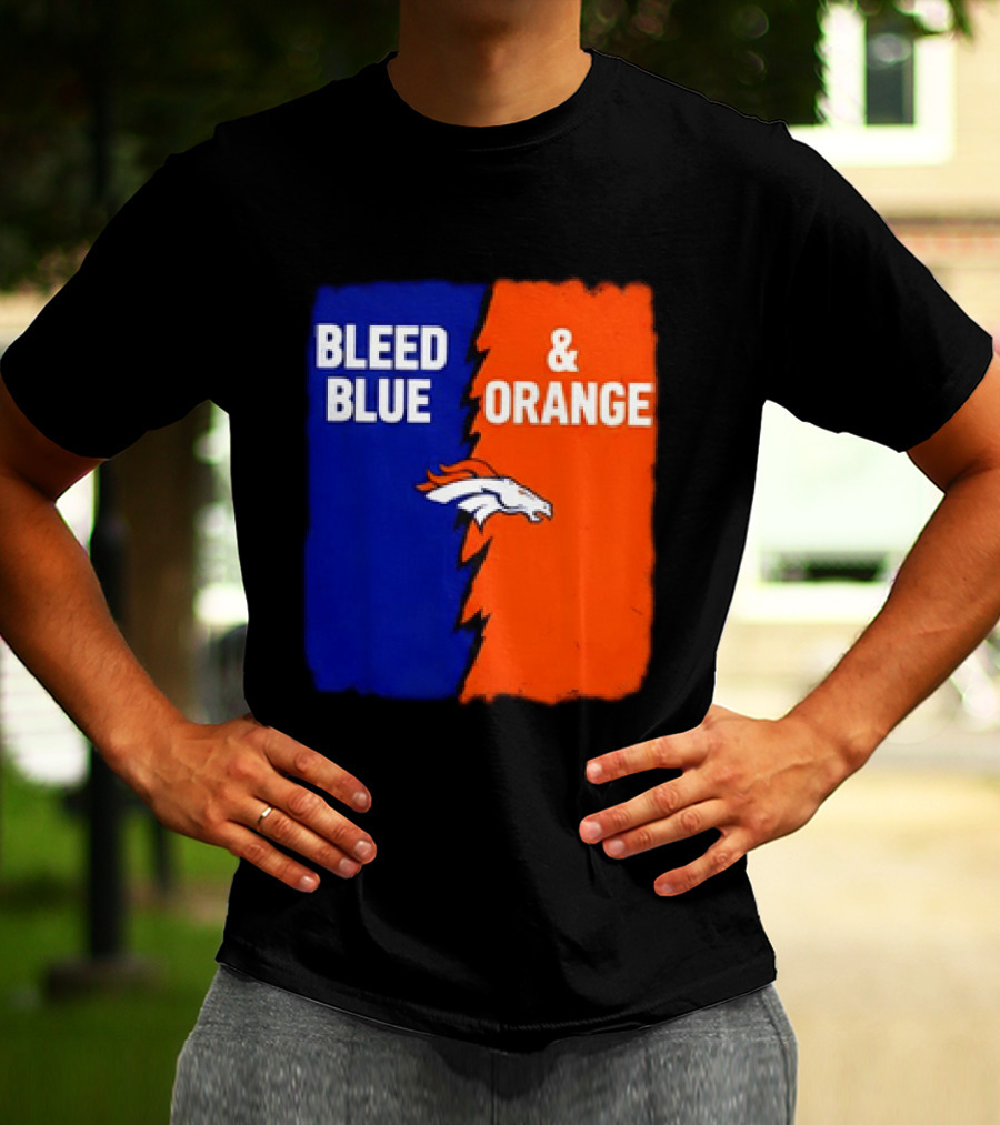 Bleed Blue And Orange Denver Broncos T-Shirt