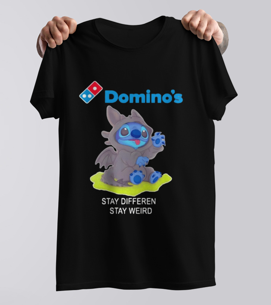 Domino's Pizza Collab Toothless Stitch Stay Different Stay Weird T-Shirt