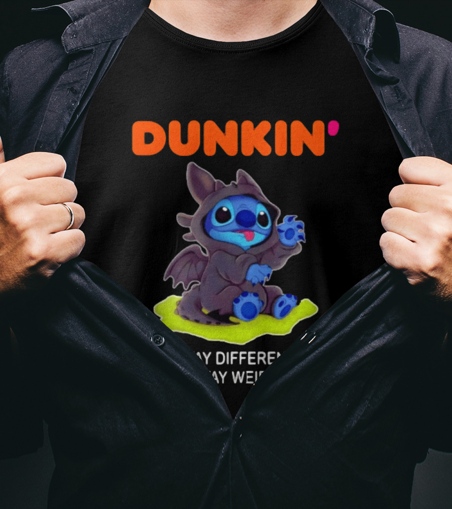 Dunkin' Toothless Stitch Stay Different Stay Weird T-Shirt