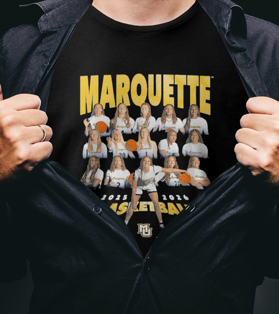 Marquette 2025 2026 Women's Basketball Team Collage T-Shirt