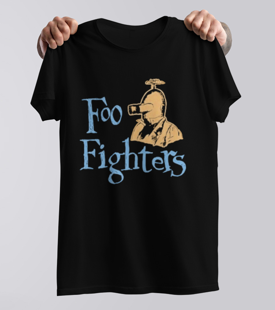 Foo Fighters Retro Pilot Helmet Sketch T-Shirt