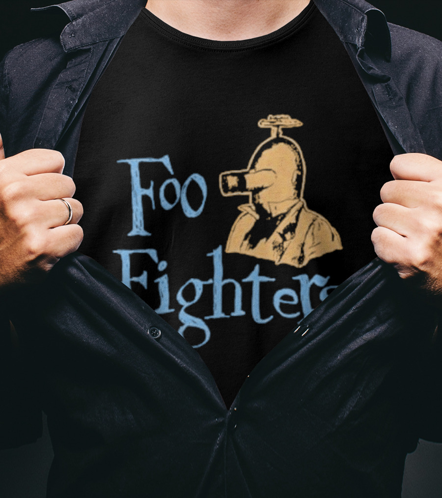Foo Fighters Retro Pilot Helmet Sketch T-Shirt