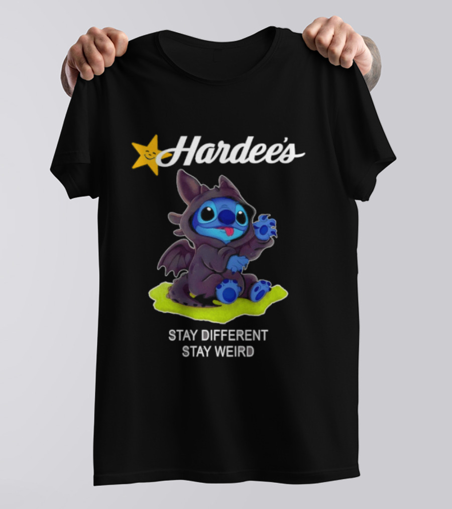 Hardee's Toothless Stitch Collaboration Stay Different Stay Weird T-Shirt