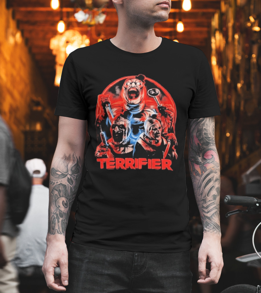 Terrifier Horror Movie Villains Red And Blue T-Shirt
