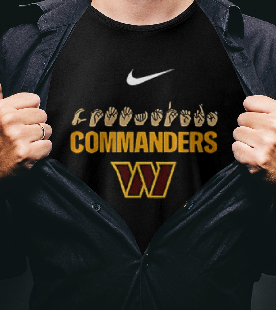 Nike Commanders Hand Sign Language Deaf Awareness T-Shirt