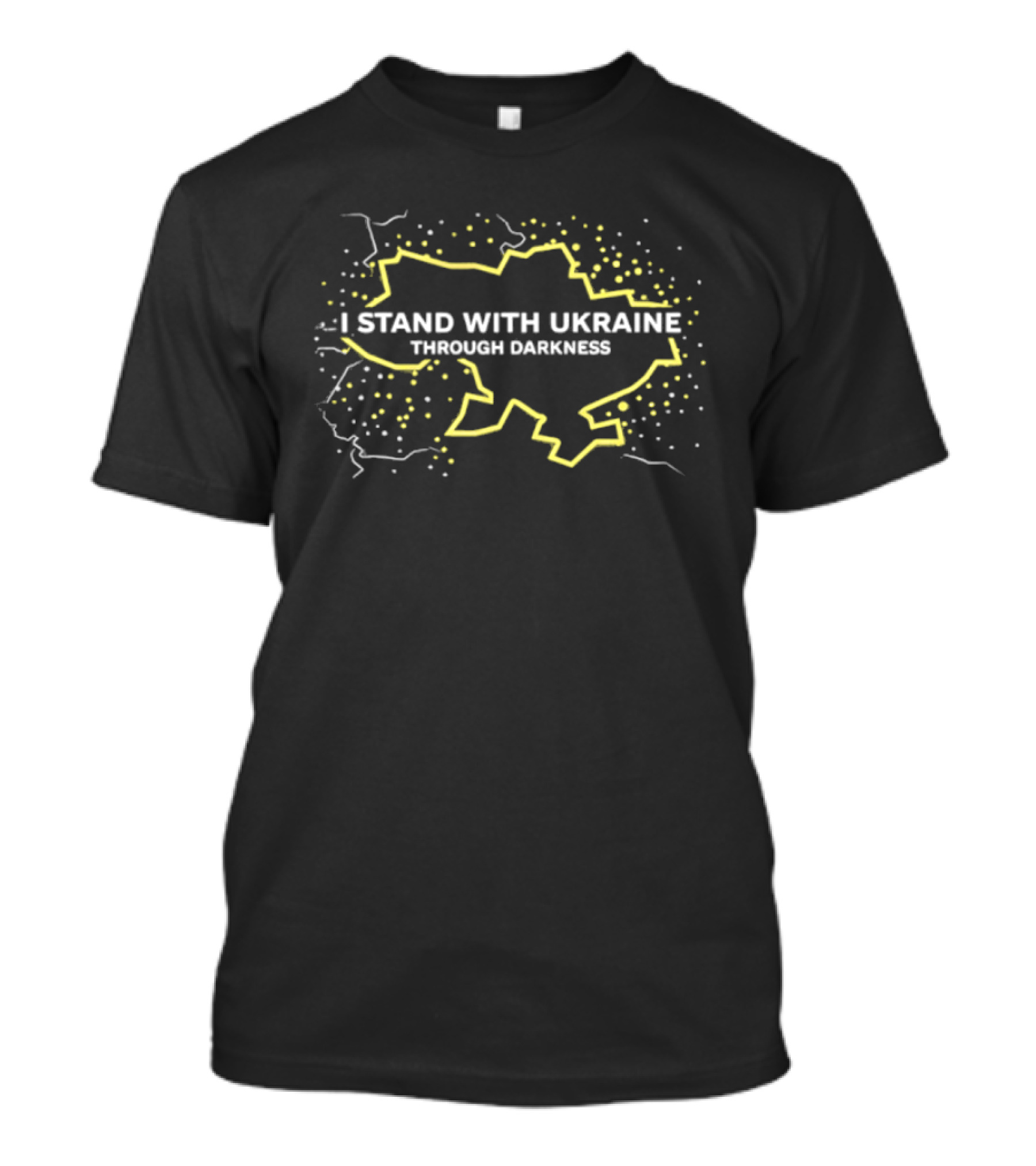 I Stand With Ukraine Through Darkness Map T-Shirt