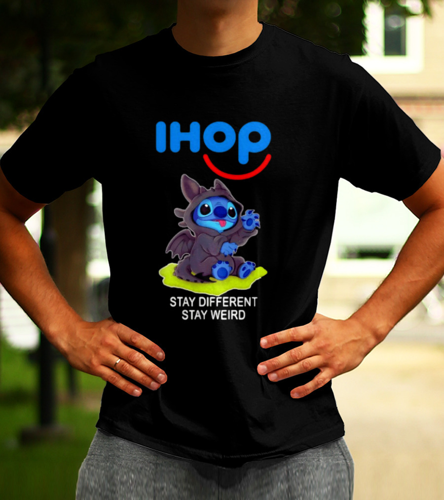 IHOP Stitch Toothless Stay Different Stay Weird T-Shirt