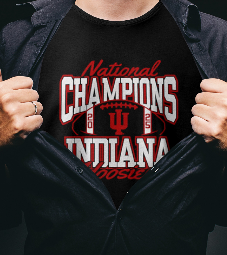 Indiana Hoosiers 2025 National Champions Football Victory CFP T-Shirt