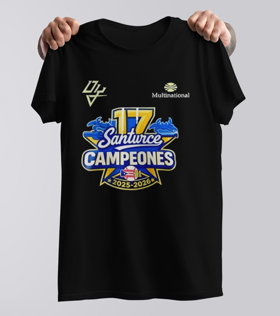 Santurce Campeones 2023 2026 LBPRC 17 Multinational T-Shirt