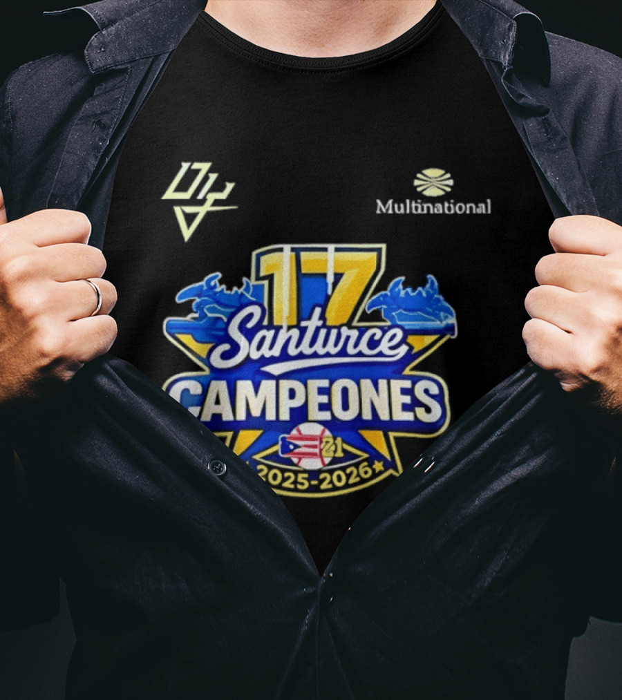 Santurce Campeones 2023 2026 LBPRC 17 Multinational T-Shirt