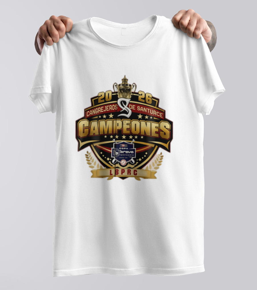 Cangrejeros De Santurce 2026 Campeones Celebrate LBPRC Trophy Baseball T-Shirt