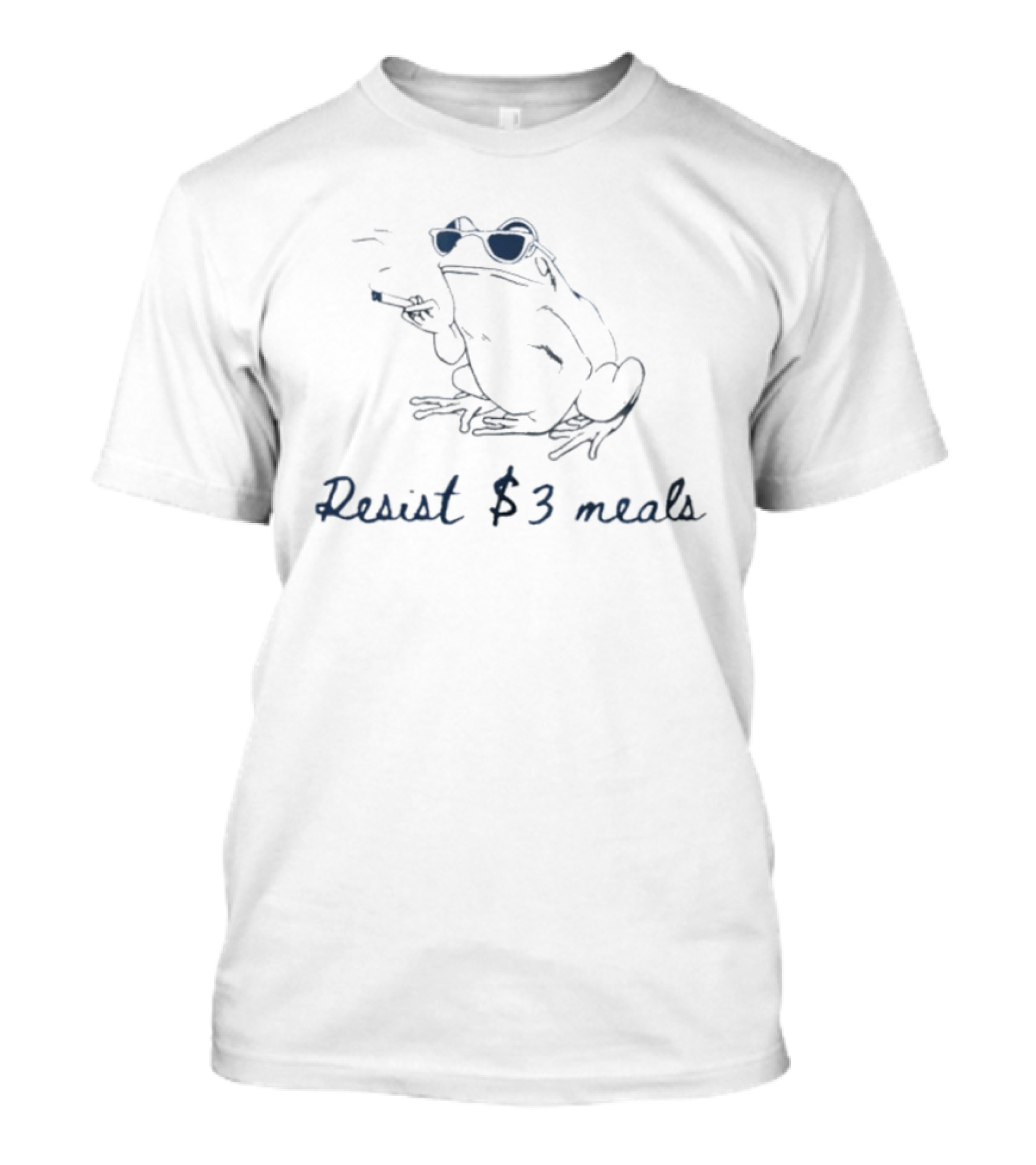 Resist Three Dollar Meals Frog Smoking With Sunglasses T-Shirt