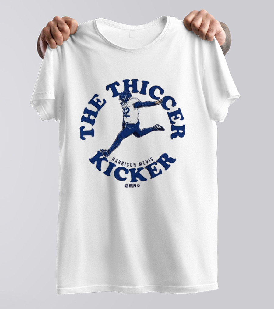 Harrison Mevis The Thiccer Kicker Football Player 92 T-Shirt