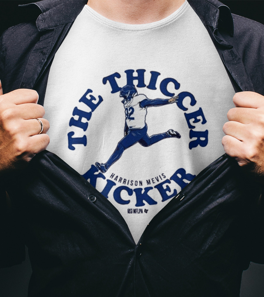 Harrison Mevis The Thiccer Kicker Football Player 92 T-Shirt