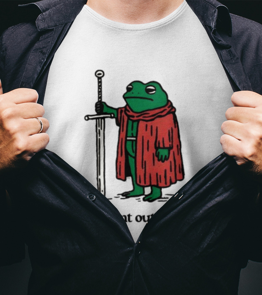I'm Burnt Out M'Lord Frog With Sword Medieval Cloak T-Shirt