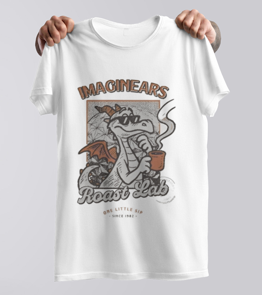 Imaginears Roast Lab One Little Sip Since 1982 Dragon Wings And Coffee Cup T-Shirt