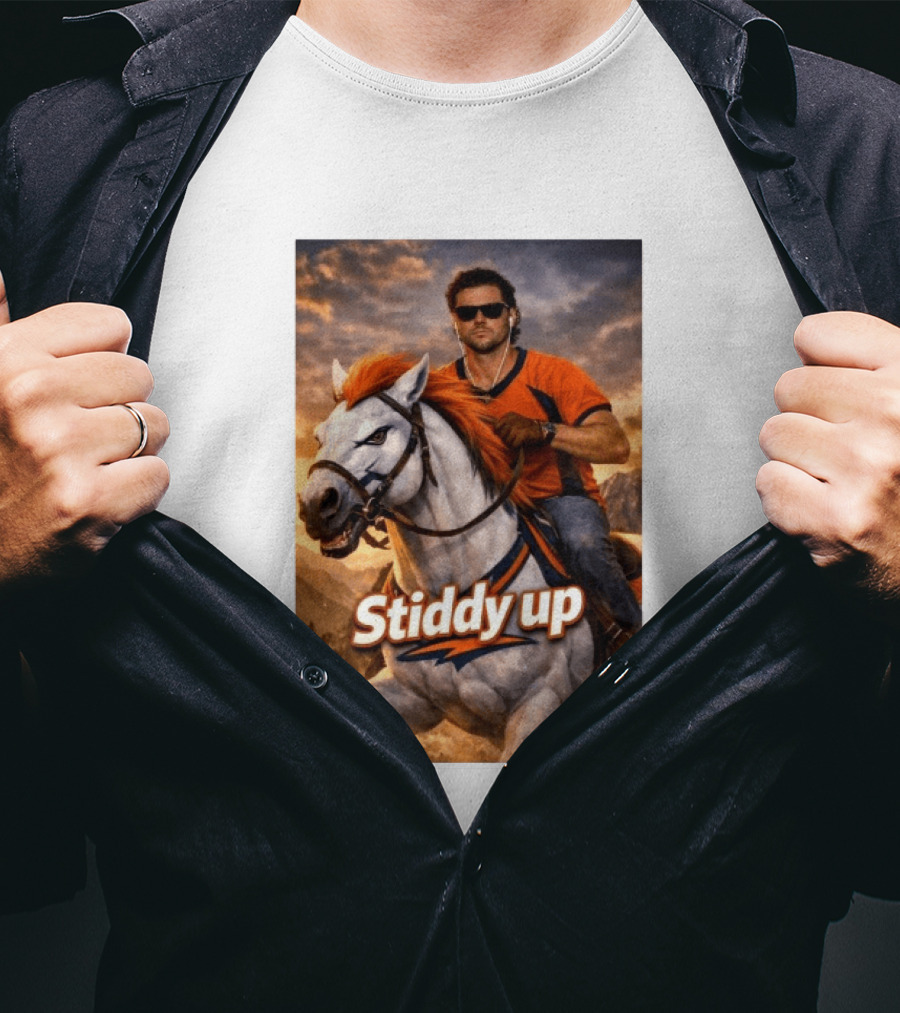 Jarrett Stidham Stiddy Up Horseback Adventure Denver Broncos Fans T-Shirt