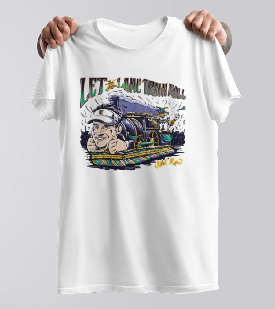Let The Lane Train Roll Old Row Train Caricature Engineer T-Shirt