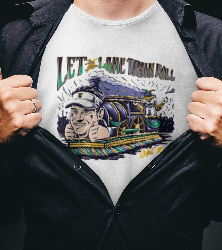 Let The Lane Train Roll Old Row Train Caricature Engineer T-Shirt