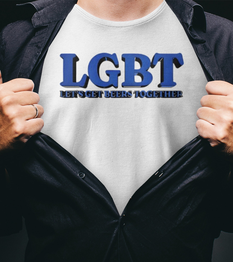 LGBT Let's Get Beers Together Blue T-Shirt