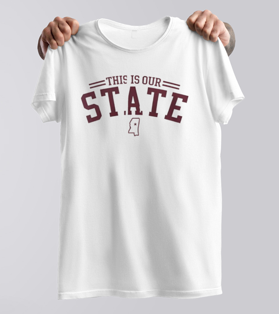 This Is Our State Mississippi Outline Football Fan T-Shirt