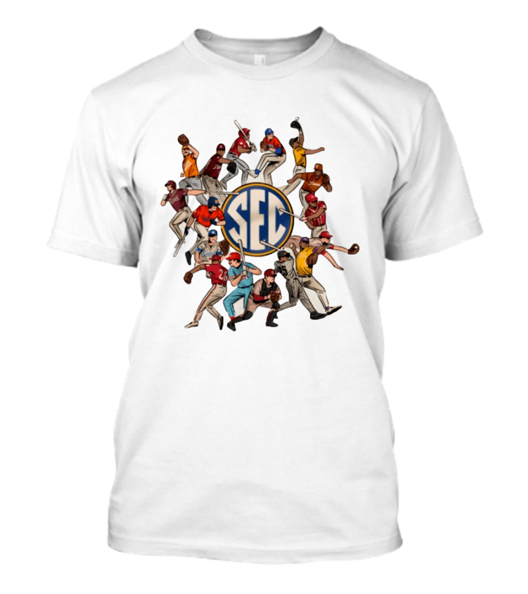 SEC Schools Baseball Players Ole Miss Around The SEC T-Shirt