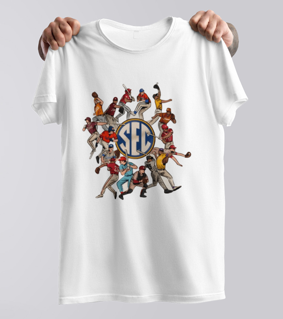 SEC Schools Baseball Players Ole Miss Around The SEC T-Shirt