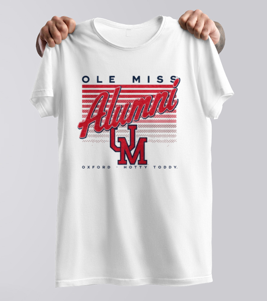 Ole Miss Alumni UM Oxford Hotty Toddy Stripes T-Shirt