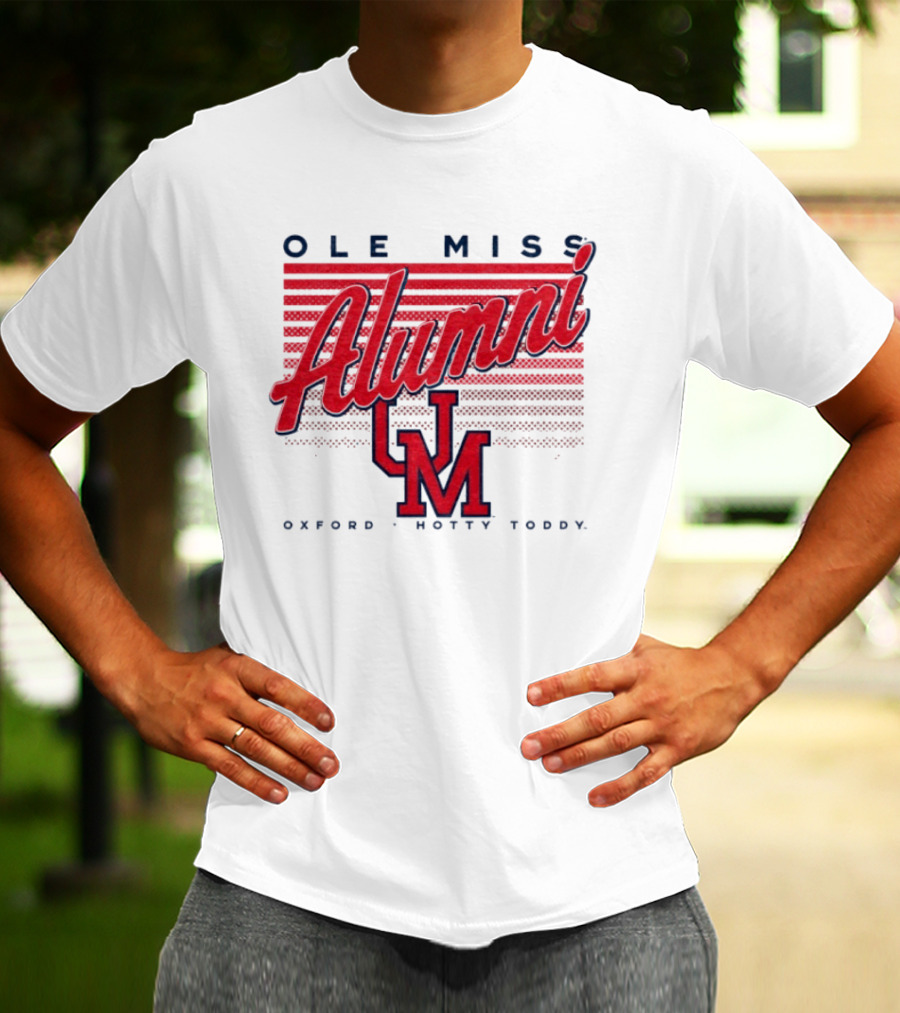 Ole Miss Alumni UM Oxford Hotty Toddy Stripes T-Shirt