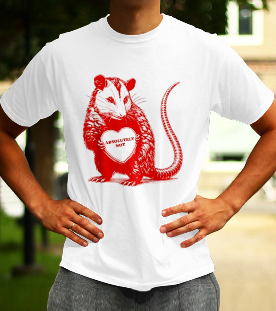 Absolutely Not Valentine Opossum Heart T-Shirt