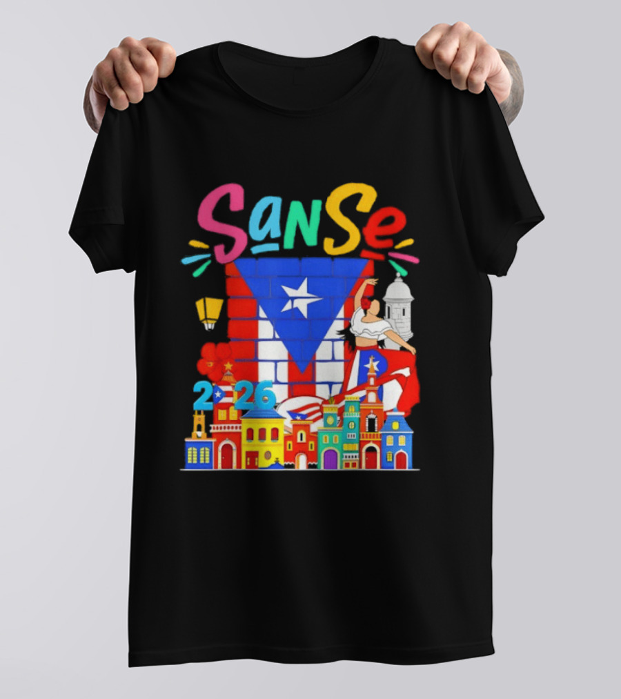 Sanse Festival 2026 Puerto Rican Culture Celebration San Sebastian Balcones De Cora T-Shirt