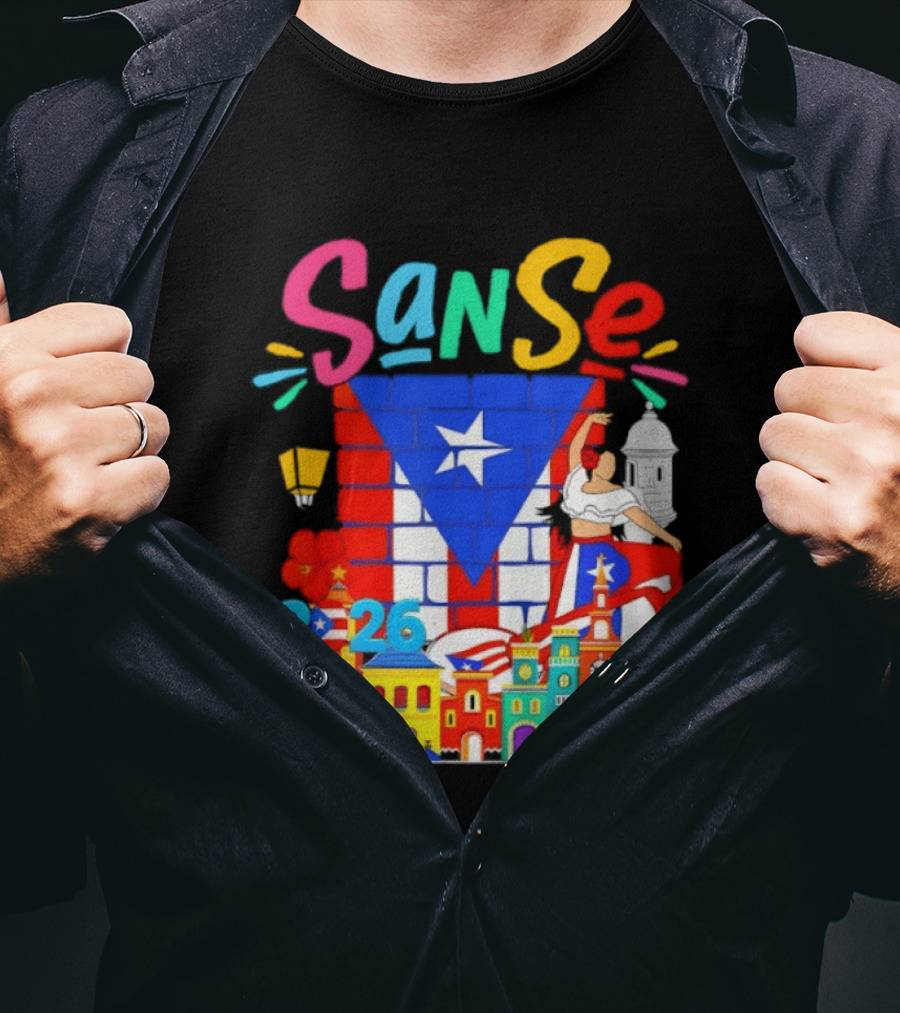 Sanse Festival 2026 Puerto Rican Culture Celebration San Sebastian Balcones De Cora T-Shirt
