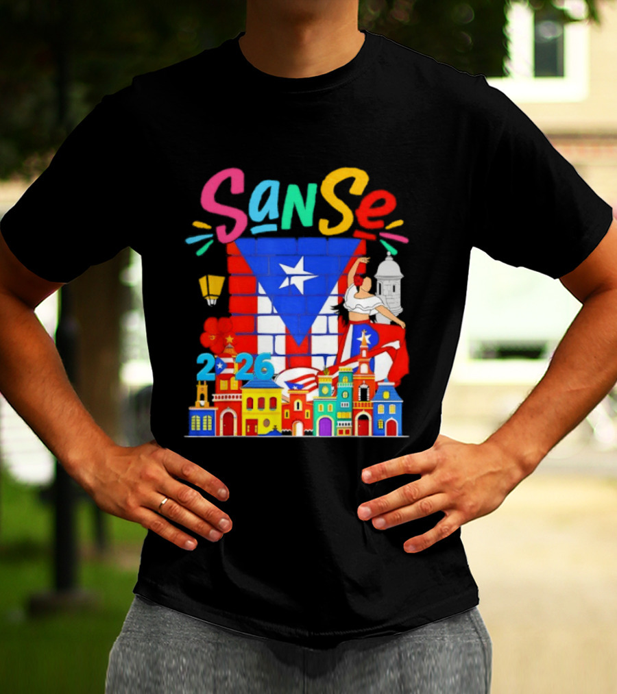 Sanse Festival 2026 Puerto Rican Culture Celebration San Sebastian Balcones De Cora T-Shirt