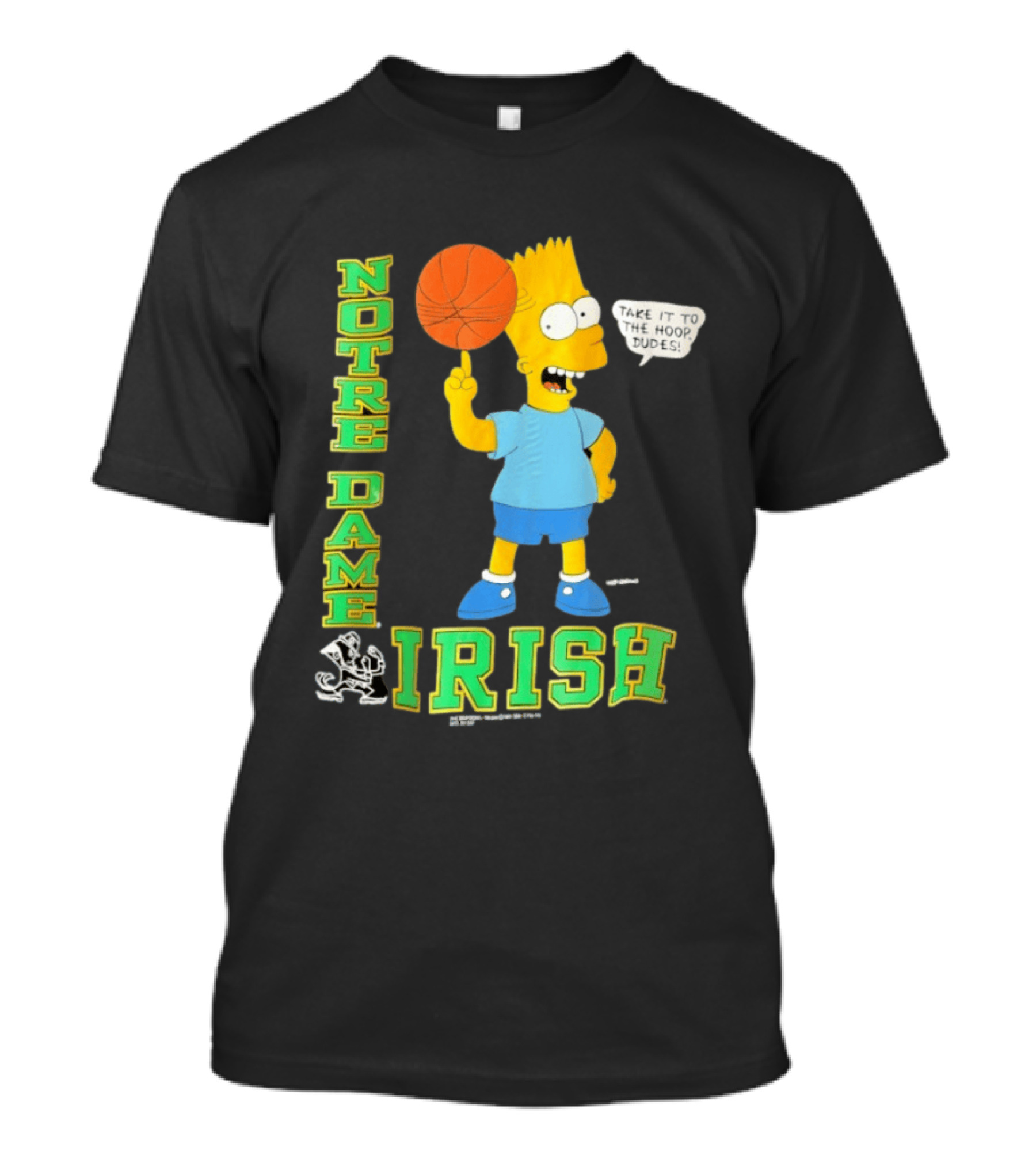 Notre Dame Irish Bart Simpson Basketball Take It To The Hoop Dudes T-Shirt
