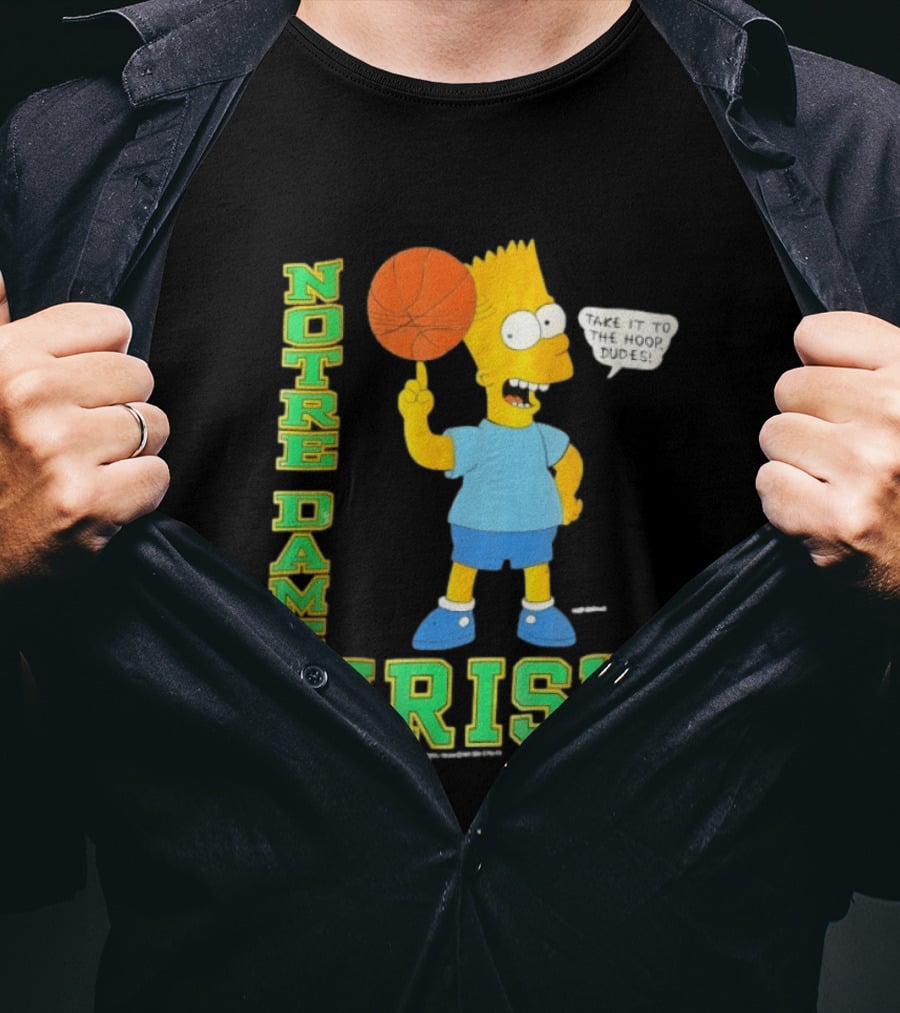 Notre Dame Irish Bart Simpson Basketball Take It To The Hoop Dudes T-Shirt