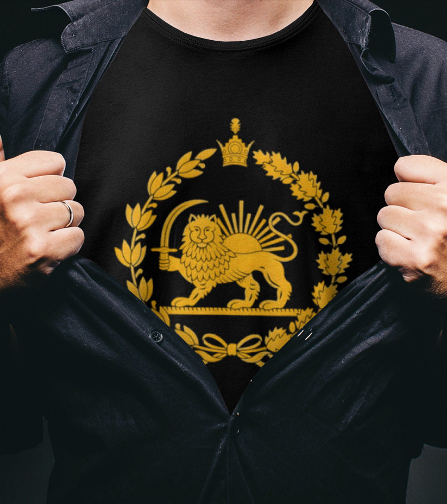 Lion And Sun Iran Persian Flag Shir O Khorshid Symbol Heritage T-Shirt