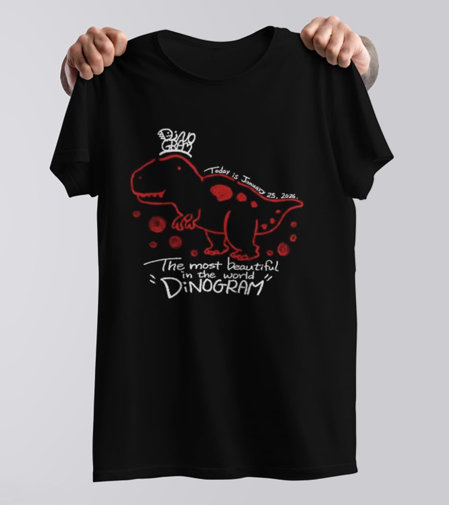 The Most Beautiful Dinogram Dinosaur With Red Spots And Crown T-Shirt