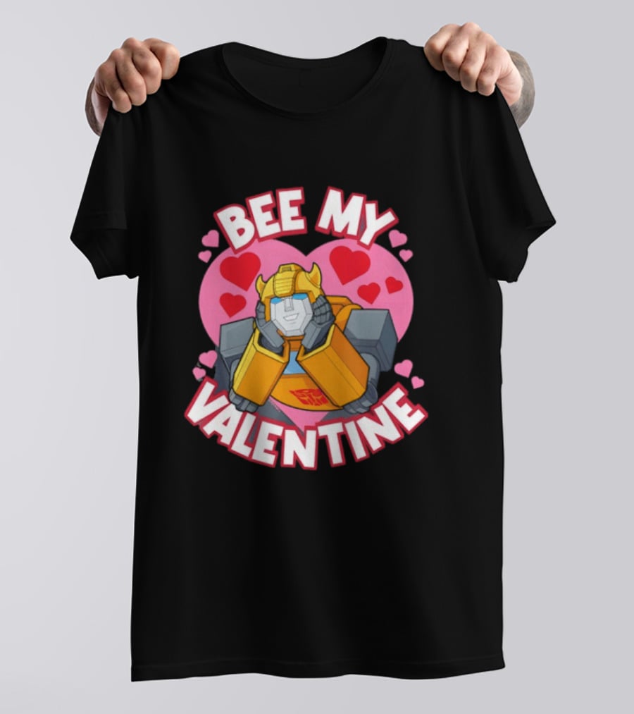 BEE MY VALENTINE Transformers Bumblebee Valentine's Day Hearts T-Shirt