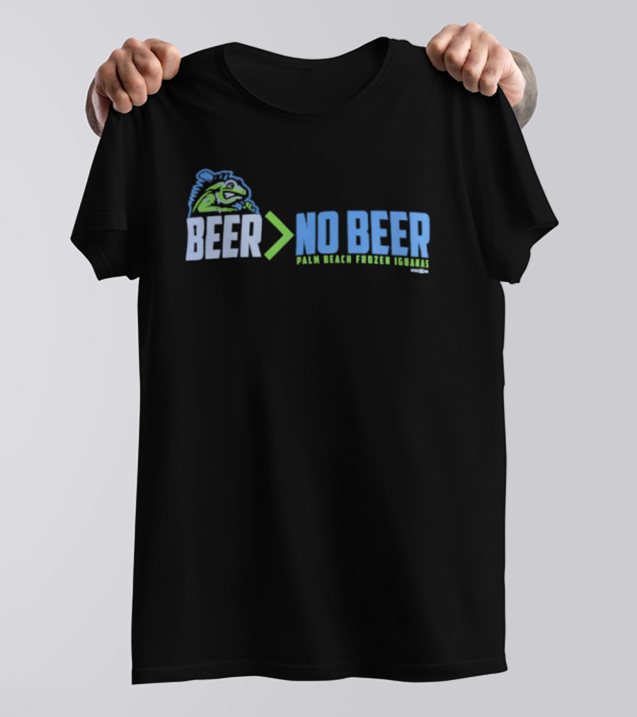 Palm Beach Frozen Iguanas Beer Greater Than No Beer T-Shirt