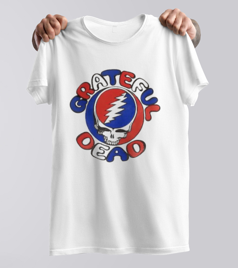 Grateful Dead Steal Your Face Skull Red Blue Bolt T-Shirt