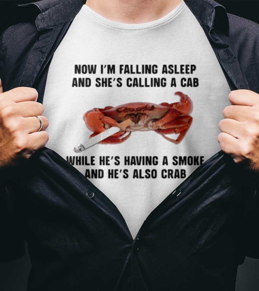 Now I'm Falling Asleep And She's Calling A Cab While He's Having A Smoke And He's Also Crab T-Shirt