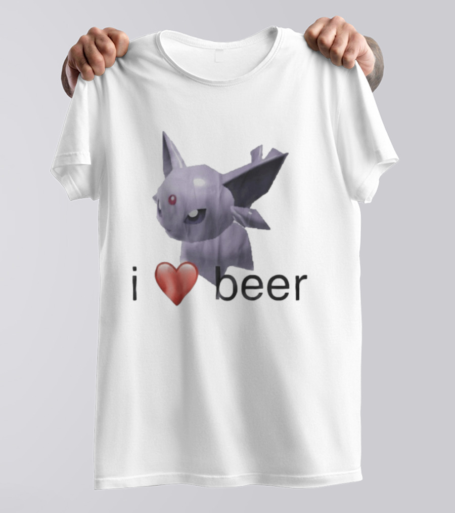 Pokémon Espeon I Heart Beer Meme T-Shirt