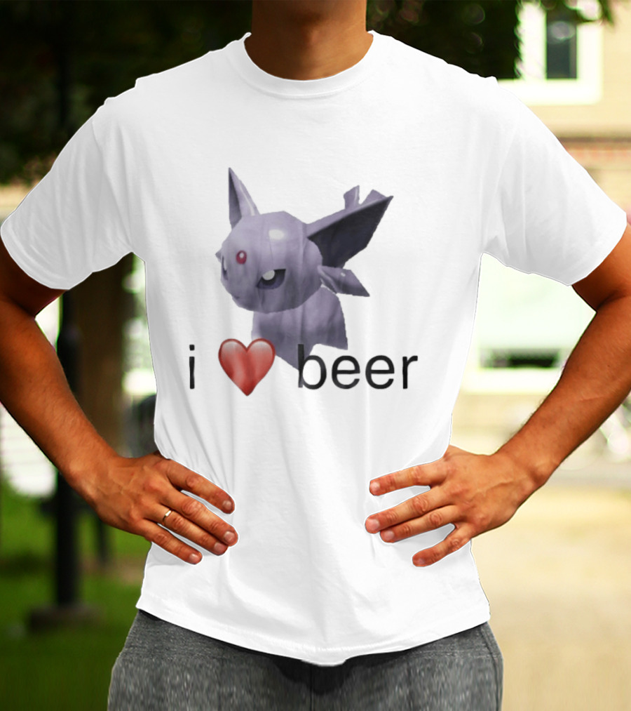 Pokémon Espeon I Heart Beer Meme T-Shirt