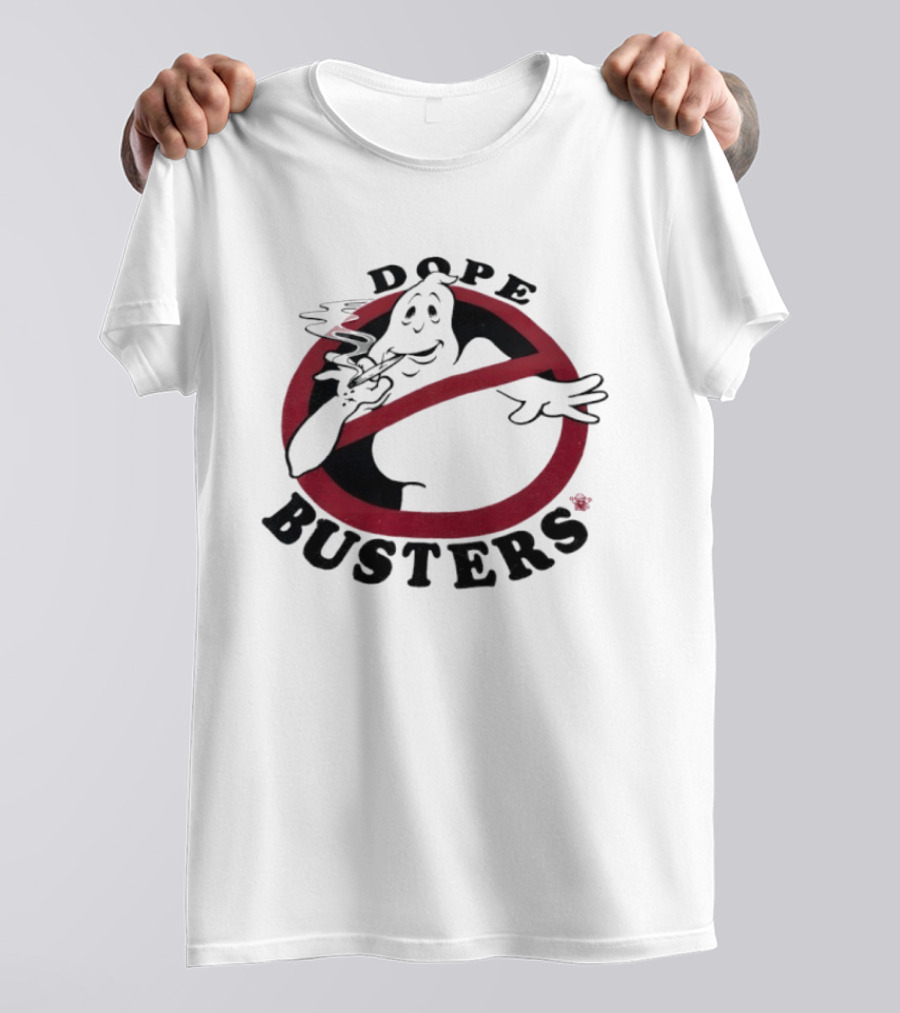 Ghostbusters Dope Busters Smoking Ghost Red Circle T-Shirt
