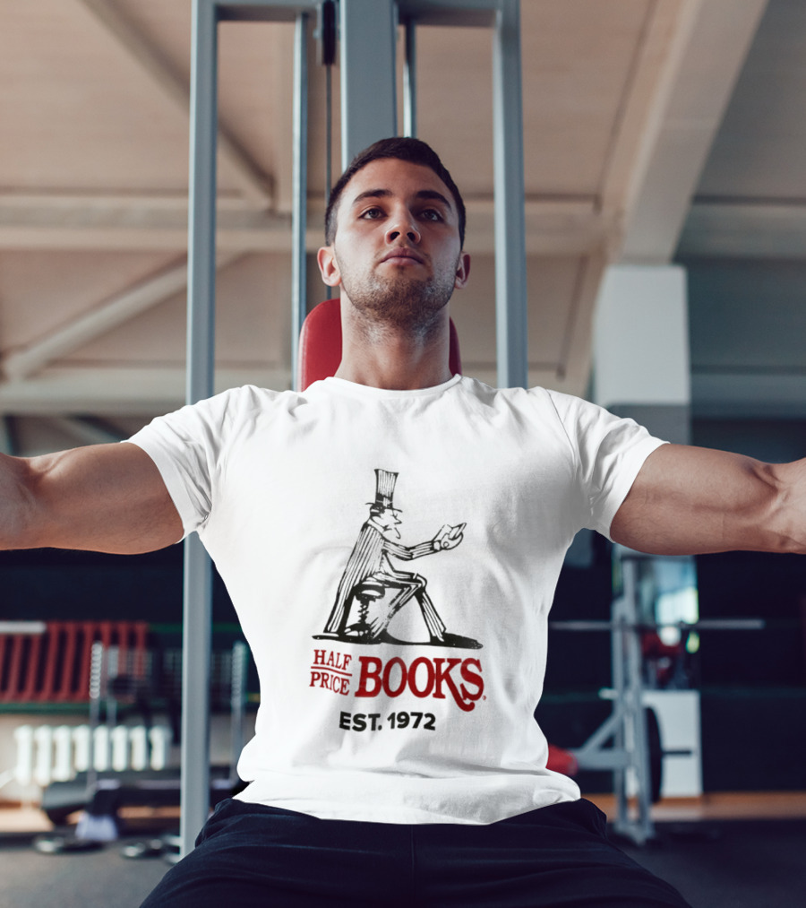 Half Price Books Est 1972 Vintage Gentleman Reading T-Shirt